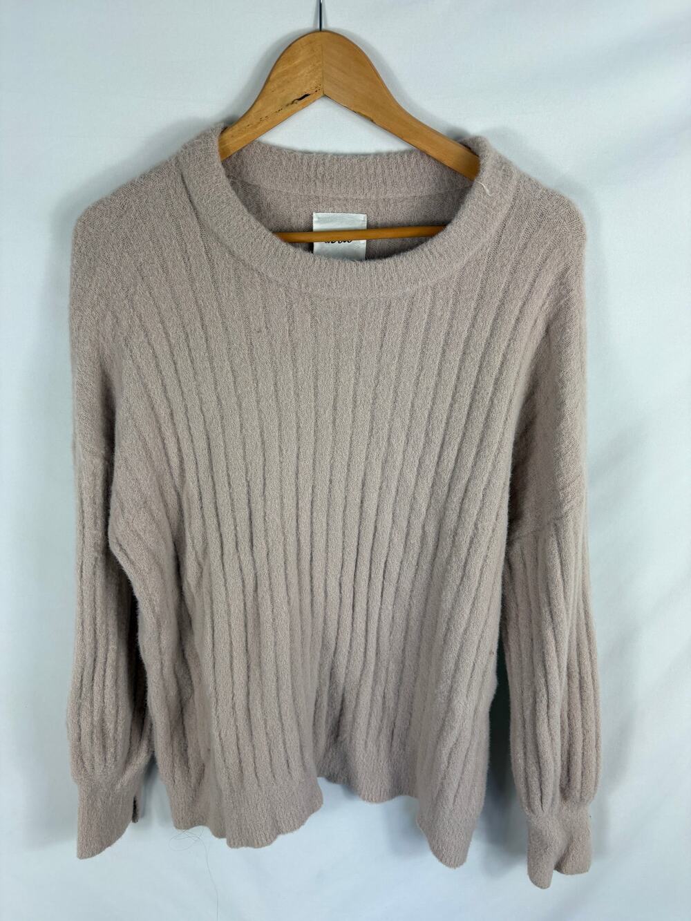 Aerie Fuzzy Thick Ribbed Blush Pink Sweater Size Medium